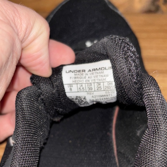 Under Armour Women’s Black and White Athletic Shoes - Picture 7 of 8